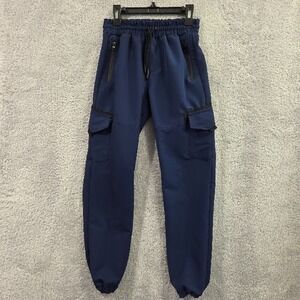 Sovereign Code Big Boys Leo Pants Joggers Size M (10-12) Navy Blue Elastic Waist